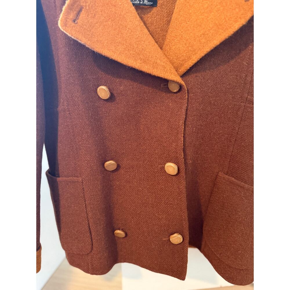 Max Mara Brown Wool Alpaca Angora Jacket ✨ Made in Italy Vintage Coat - Picture 5 of 8
